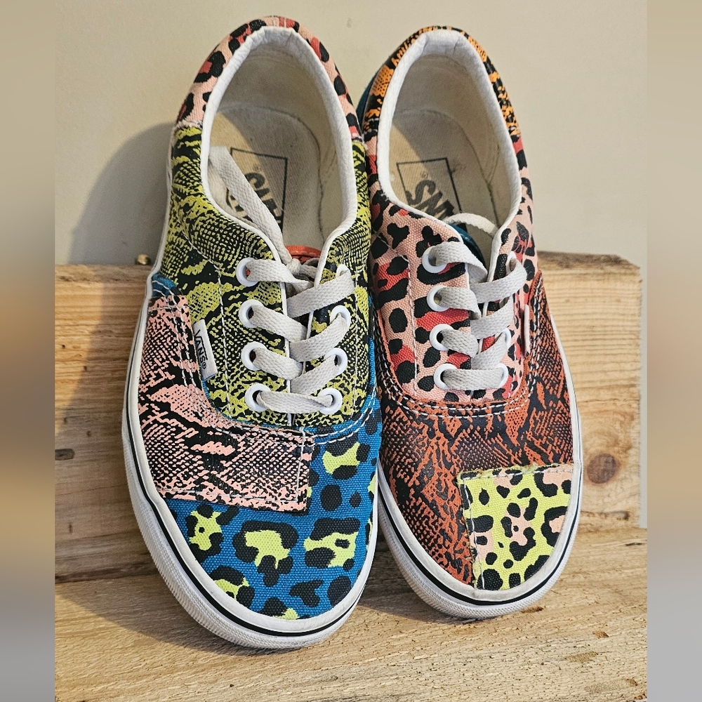Vans Era Patchwork Leopard Snake shoes sz: M3.5 W5